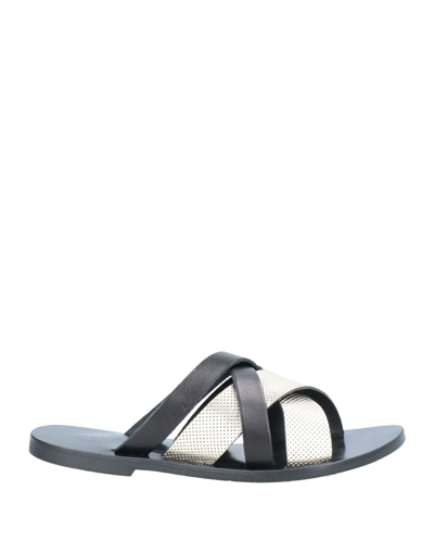 Shop Studio Pollini Woman Sandals Platinum Size 6 Cowhide In Grey