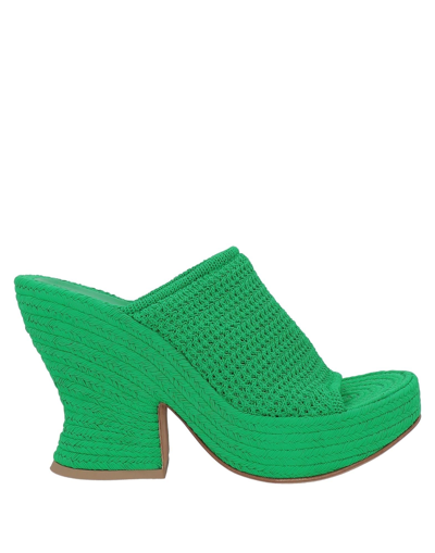 Shop Bottega Veneta Woman Sandals Green Size 8 Textile Fibers