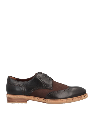 Shop A.testoni A. Testoni Man Lace-up Shoes Dark Brown Size 8.5 Leather