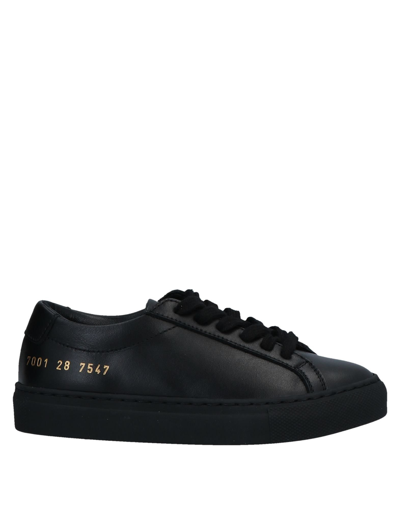 Common Projects Kids Black Leather Achilles Sneakers ModeSens
