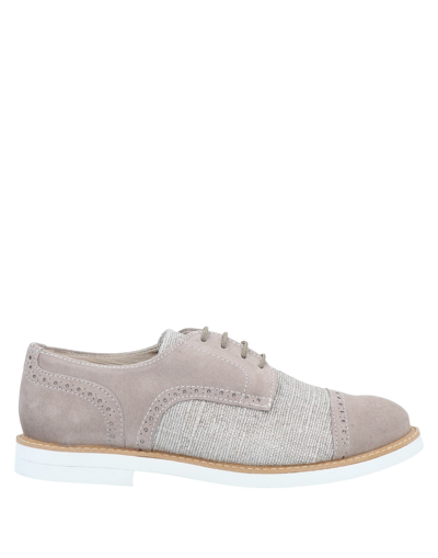 Shop Oca-loca Lace-up Shoes In Dove Grey