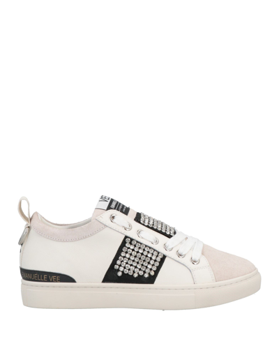 Shop Emanuélle Vee Woman Sneakers White Size 6 Soft Leather, Textile Fibers