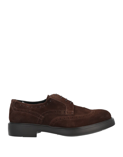 Shop Baldinini Man Lace-up Shoes Dark Brown Size 7 Soft Leather