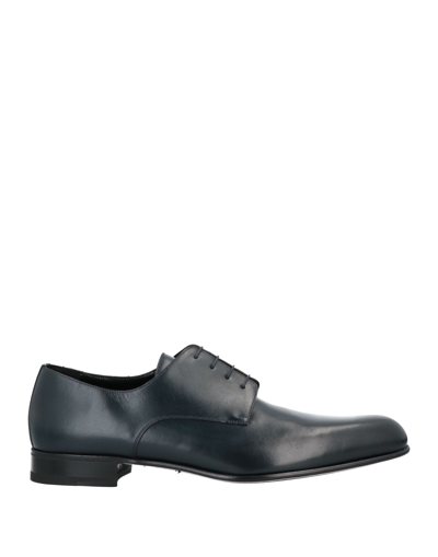 Shop A.testoni Lace-up Shoes In Slate Blue