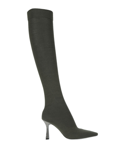 René Caovilla Knee Boots In Military Green