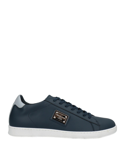 Shop Philipp Plein Man Sneakers Midnight Blue Size 10 Soft Leather