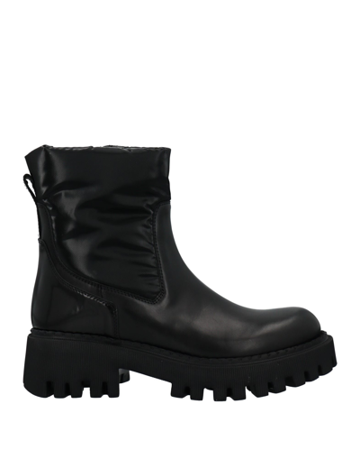 Shop Loriblu Woman Ankle Boots Black Size 8 Calfskin, Textile Fibers