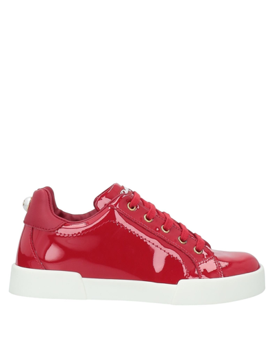 Shop Dolce & Gabbana Toddler Girl Sneakers Red Size 10c Calfskin