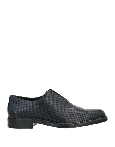 Shop A.testoni Lace-up Shoes In Dark Blue
