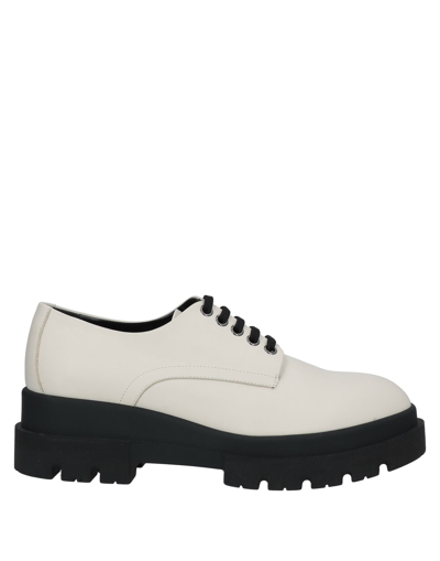 Shop Angelo Bervicato Lace-up Shoes In Ivory