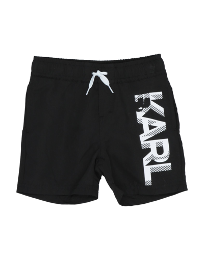 Shop Karl Lagerfeld Swim Trunks In Black