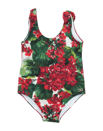 Shop Dolce & Gabbana One-piece Swimsuits In Red