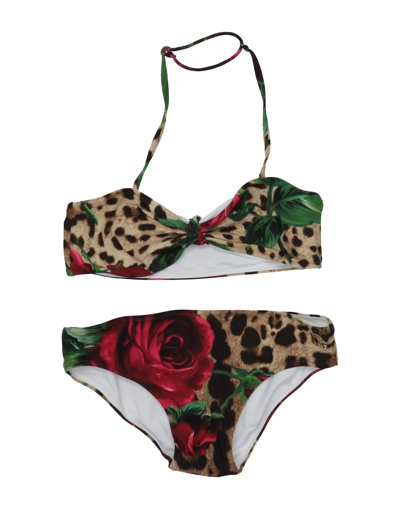 Shop Dolce & Gabbana Toddler Girl Bikini Beige Size 7 Polyamide, Elastane