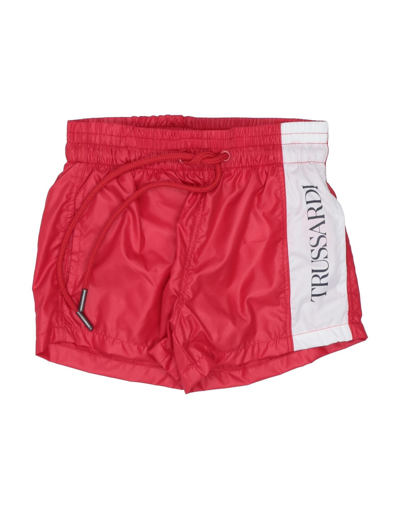 Shop Trussardi Junior Swim Trunks In Red