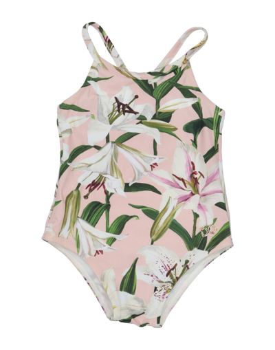 Shop Dolce & Gabbana Newborn Girl One-piece Swimsuit Pink Size 3 Polyamide, Elastane