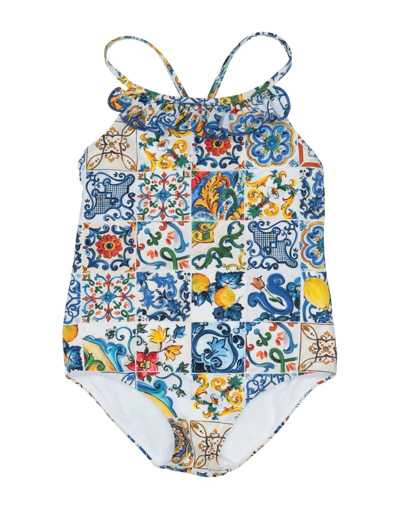 Shop Dolce & Gabbana One-piece Swimsuits In Blue