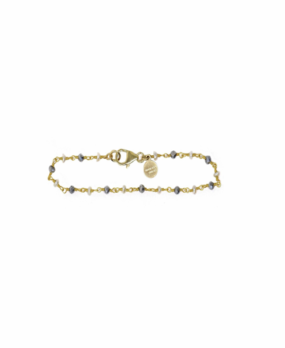 Shop Roberta Sher Designs 14k Gold Filled Semiprecious Stones Single Strand Bracelet In Pewter