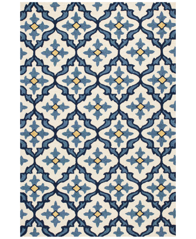 Shop Kas Harbor Mosaic 7'6" X 9'6" Indoor/outdoor Area Rug In Ivory/blue