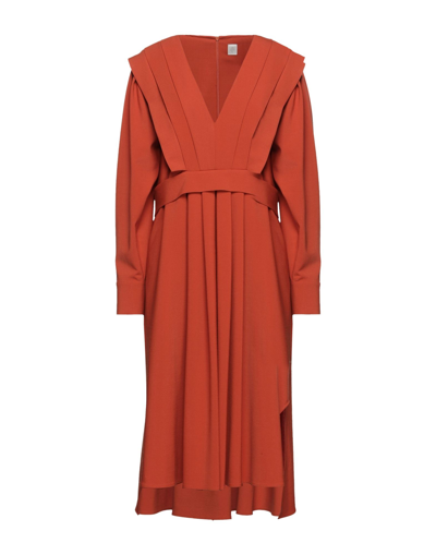 Shop Eleventy Woman Midi Dress Orange Size 4 Polyester, Wool, Elastane