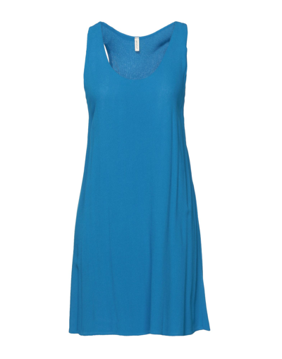 Shop Lanston Woman Mini Dress Azure Size L Rayon In Blue