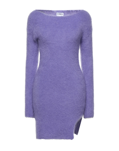 Shop Ainea Woman Short Dress Purple Size 4 Mohair Wool, Polyamide, Elastane