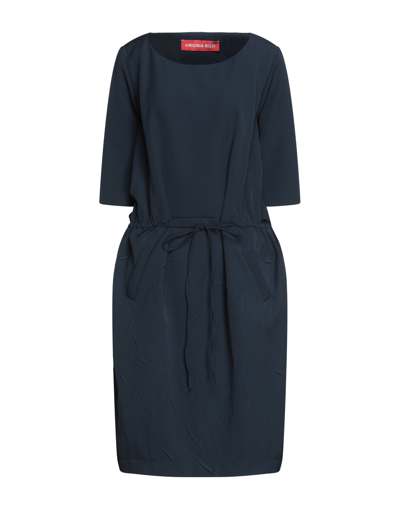Shop Virginia Bizzi Woman Midi Dress Midnight Blue Size 6 Polyester, Elastic Fibres