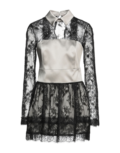 Shop Babylon Woman Mini Dress Light Grey Size 6 Polyester, Cotton, Elastane