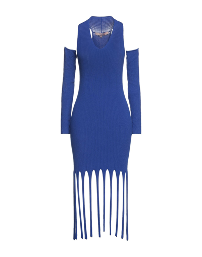 Shop Babylon Woman Midi Dress Bright Blue Size 6 Viscose, Polyester