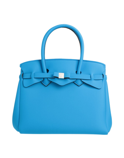 Shop Save My Bag Woman Handbag Turquoise Size - Peek (polyether - Ether - Ketone), Polyamide, Elastane In Blue