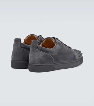 Shop Christian Louboutin Louis Junior Suede Sneakers In Smoky/smoky Mat