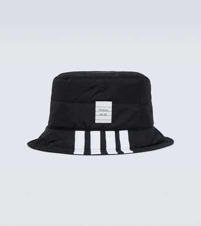 Shop Thom Browne 4-bar Bucket Hat In Black