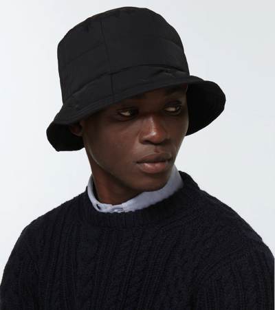 Thom Browne Black 4-bar Bucket Hat In Black