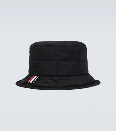 Shop Thom Browne 4-bar Bucket Hat In Black