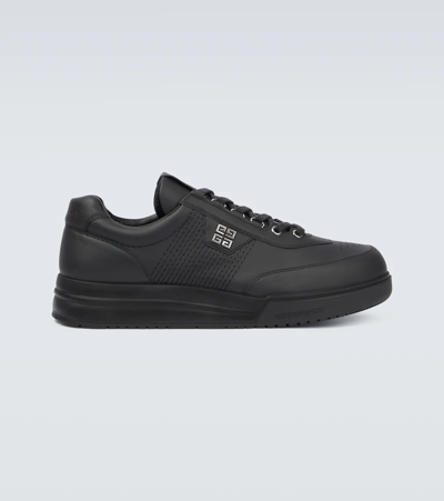 Shop Givenchy 4g Leather Sneakers In Black