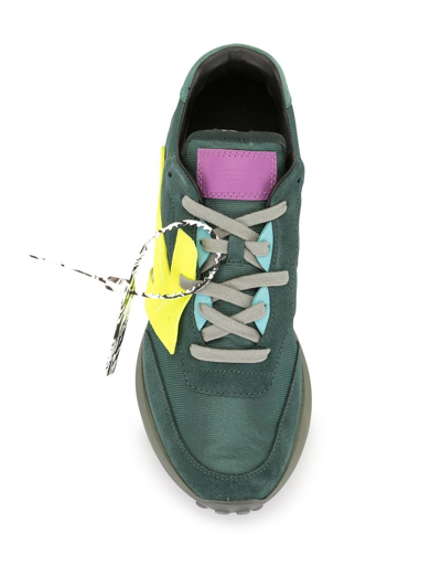 Shop Off-white Arrows Suede Sneakers In 5718 Dark Green Yellow