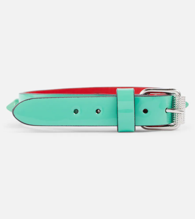 Christian Louboutin Loubilink Embellished Leather Bracelet In Detox/detox
