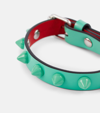 Christian Louboutin Loubilink Embellished Leather Bracelet In Detox/detox