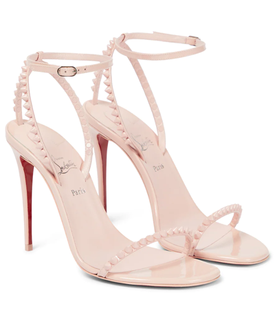 Shop Christian Louboutin So Me 100 Leather Sandals In Rosy/lin Rosy