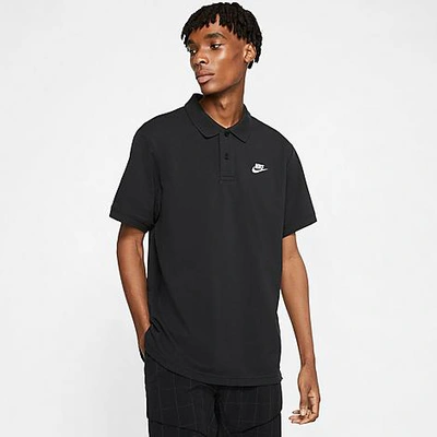 Shop Nike Men's Sportswear Logo Polo In Black/white