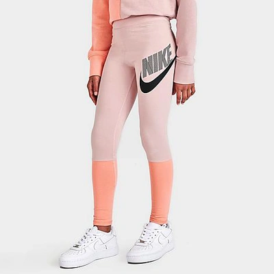 Nike Sportswear Favorites Big Kids' (girls') High-waisted Dance Leggings In  Pink Oxford/crimson Bliss | ModeSens