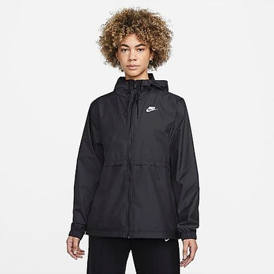Shop Nike Women's Sportswear Essential Repel Woven Jacket In Black/white