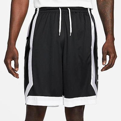 Shop Nike Men's Dri-fit Elite Basketball Shorts In Black/white/white