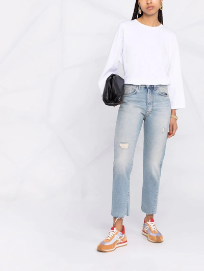 Shop Totême High-waist Cropped Jeans In Blue