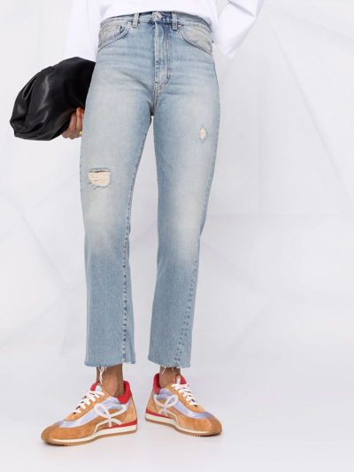 Shop Totême High-waist Cropped Jeans In Blue