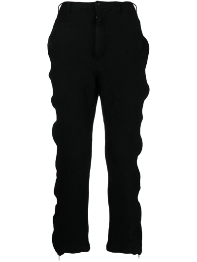 Shop Black Comme Des Garçons Zipper-trim Trousers In Black