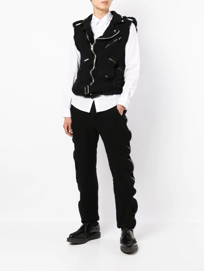 Black Comme Des Garçons Zipper-trim Trousers In Black
