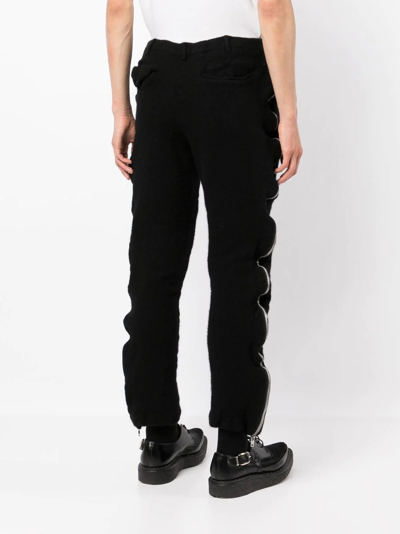 Shop Black Comme Des Garçons Zipper-trim Trousers In Black
