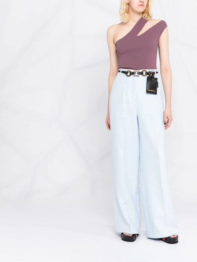 Shop Dorothee Schumacher High-waisted Wide-leg Trousers In Blue