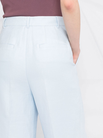 Shop Dorothee Schumacher High-waisted Wide-leg Trousers In Blue