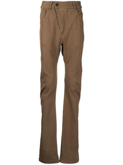 Shop 11 By Boris Bidjan Saberi Straight-leg Off-centre Trousers In Brown